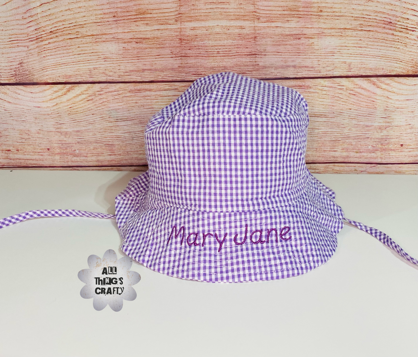 kids bucket gingham hats