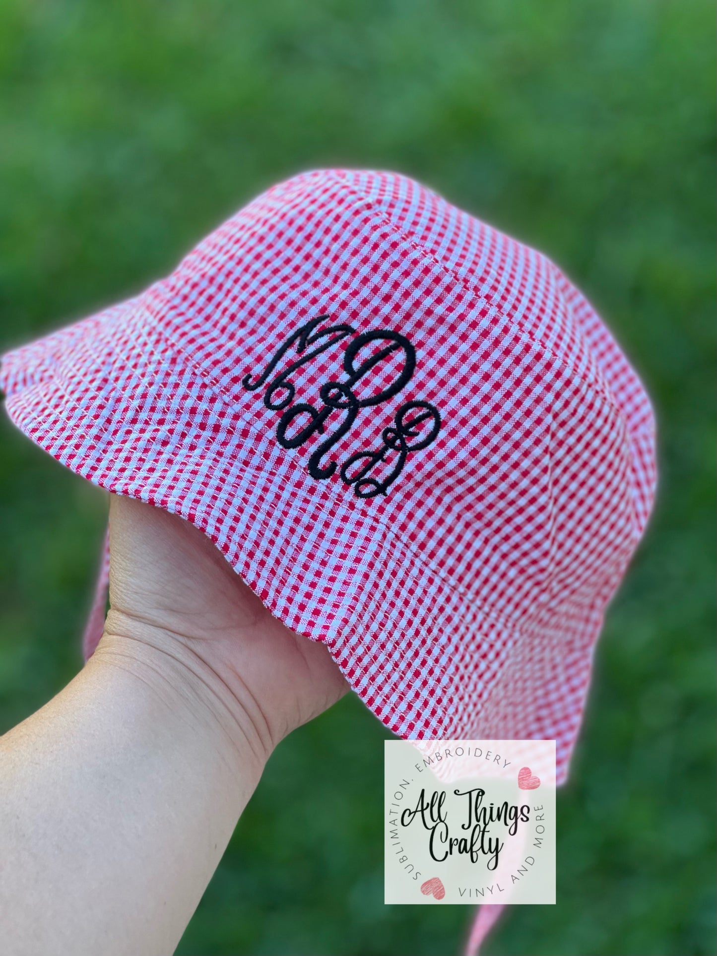 kids bucket gingham hats