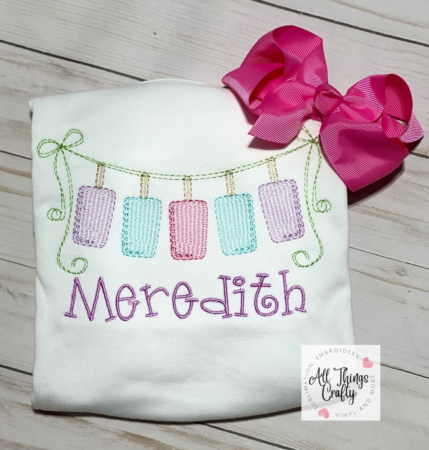 Popsicle embroidered tee