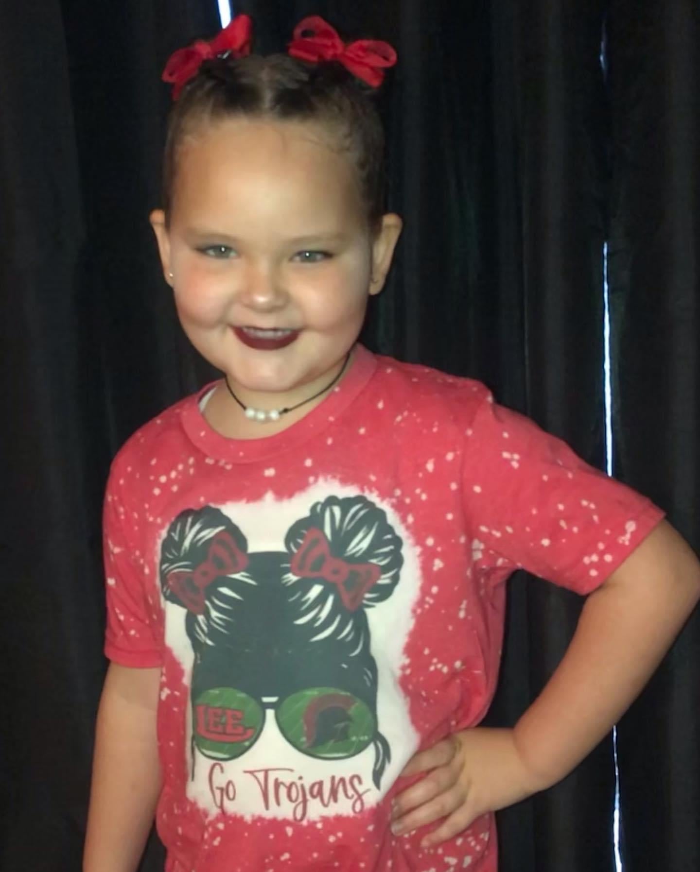 Trojans messy buns tee