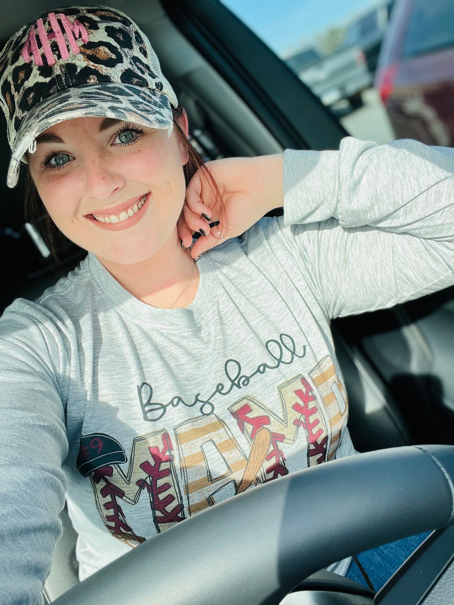 Baseball mama tee with names