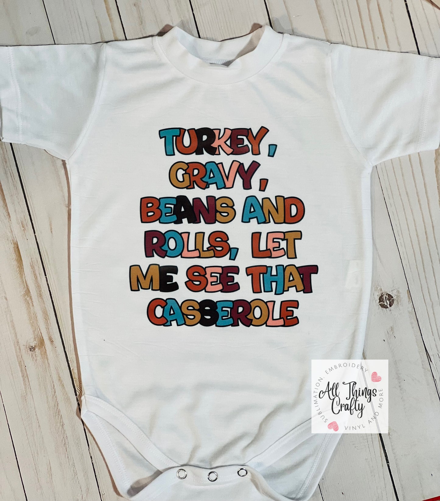 Turkey, gravy, beans & rolls tee