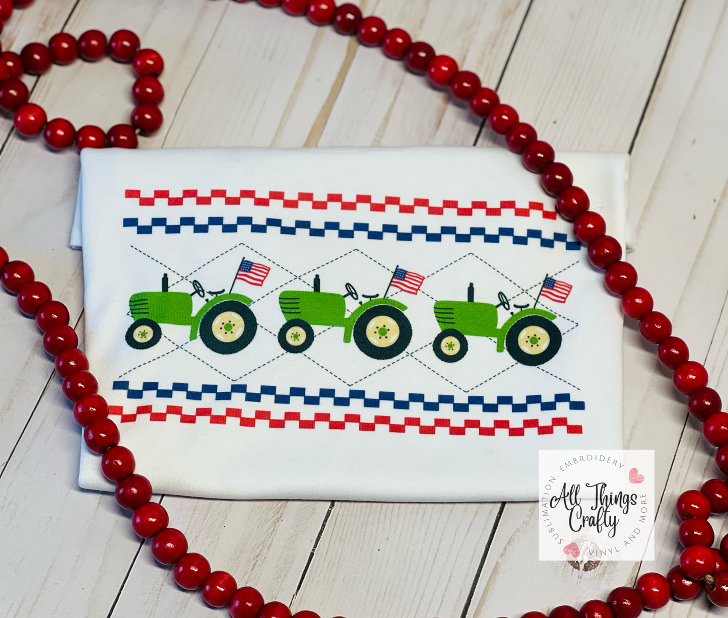 Tractor American flag tee