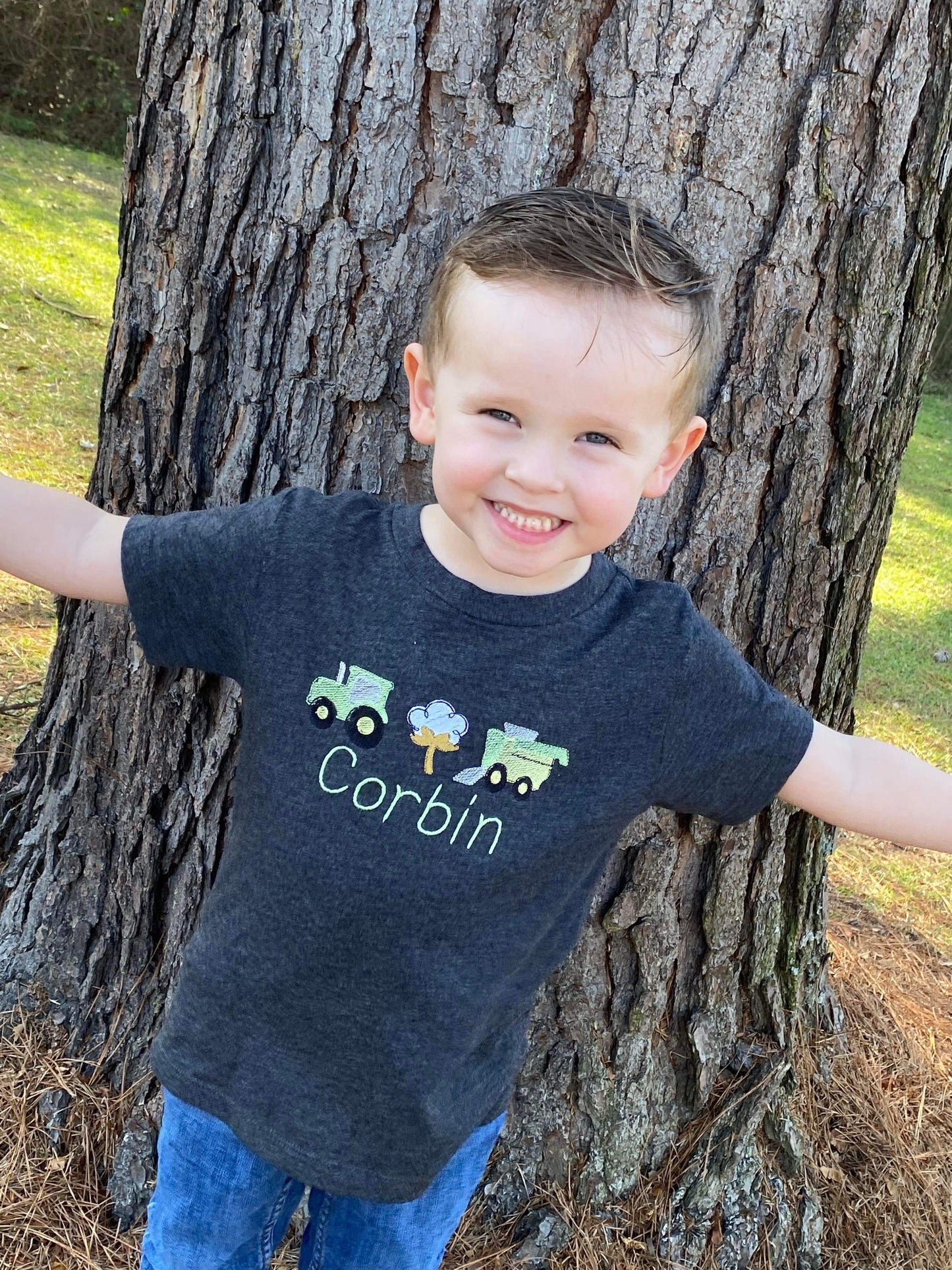 Farming embroidered tee