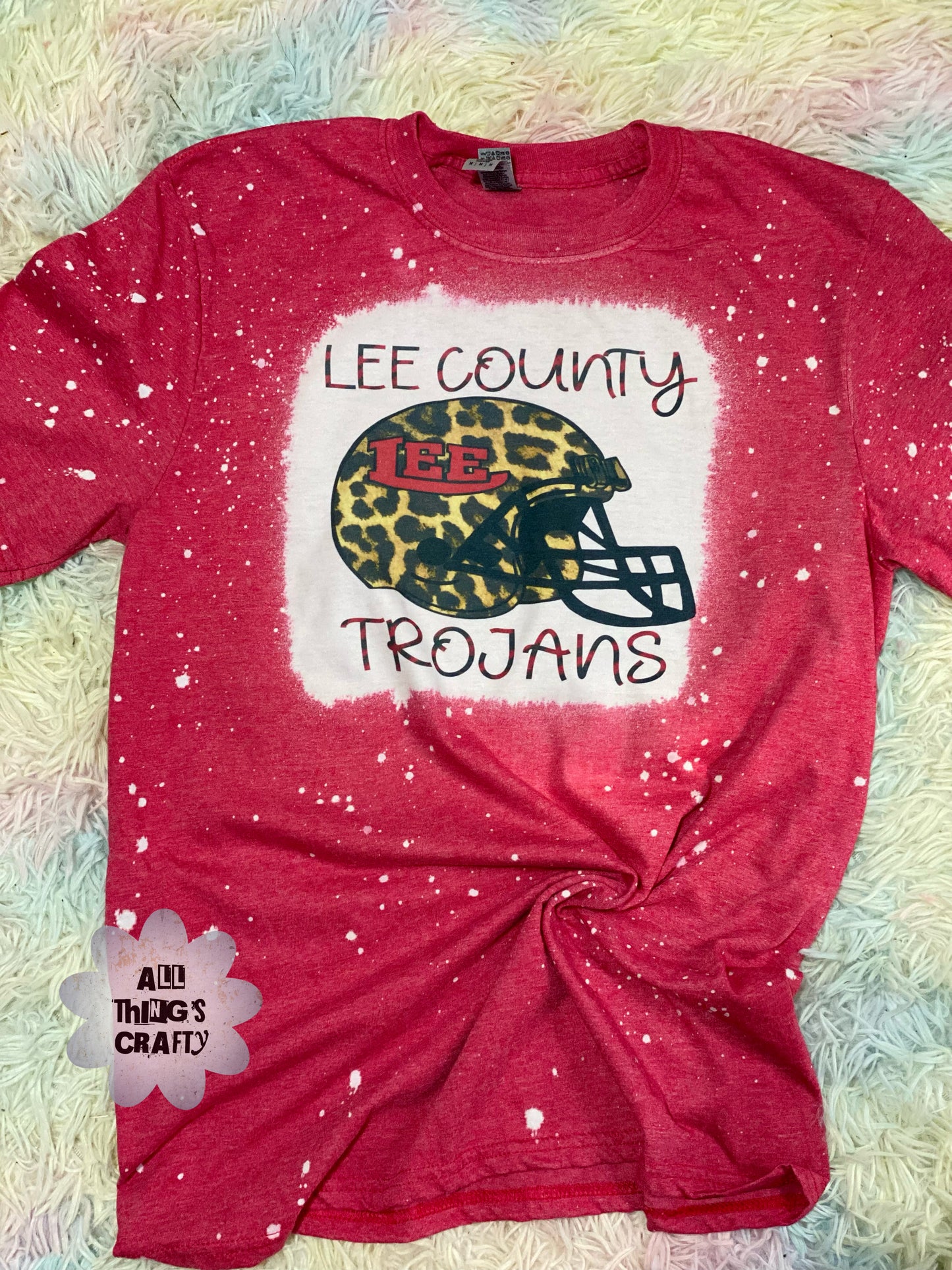 Lee county Trojans bleached tee