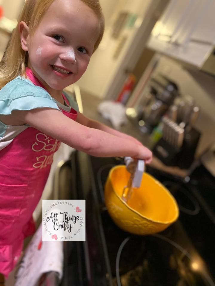 Kids Pink Ruffle Apron With Name Embroidered