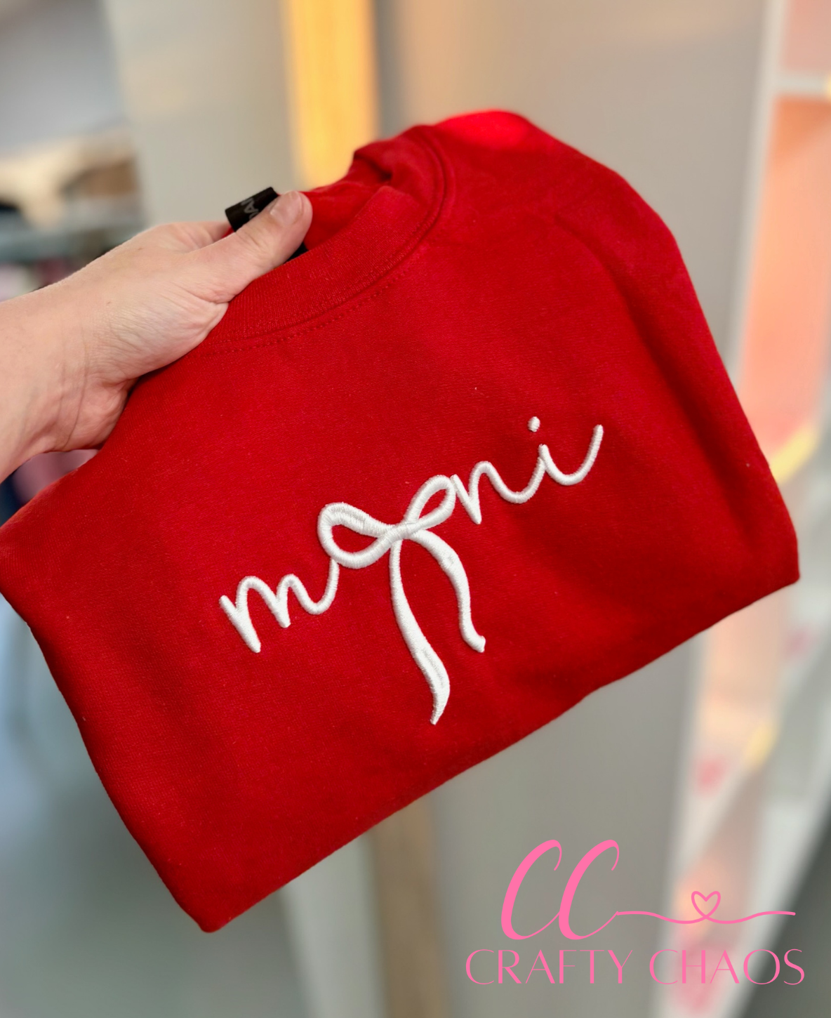 Mini puff embroidery sweatshirt