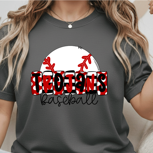 Girlie Trojan Baseball Transfer