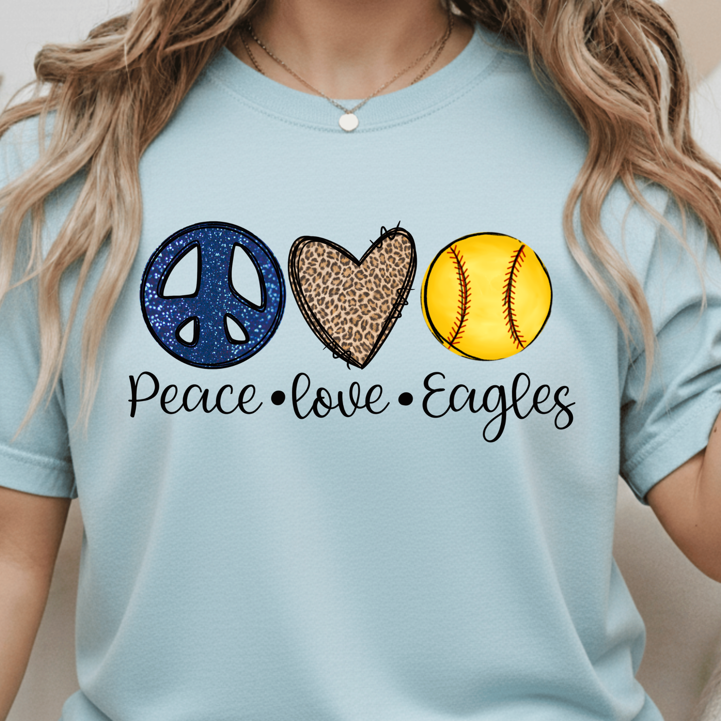 Peace Love Eagles Softball Transfer