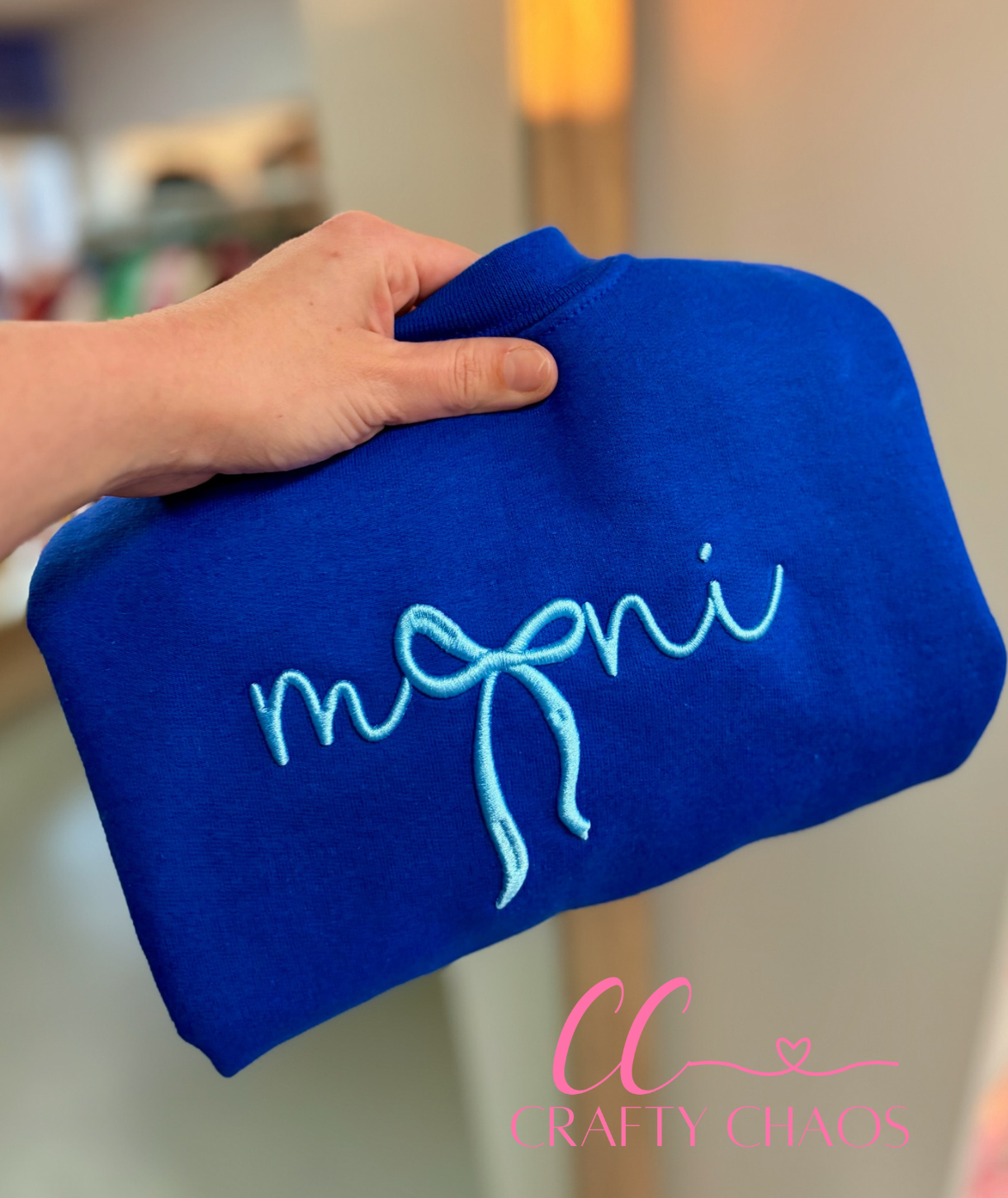 Mini puff embroidery sweatshirt