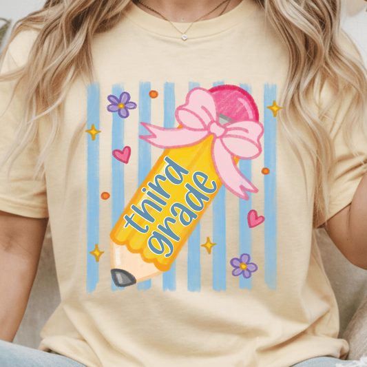 Cute Pencil Bow (Grade) Transfer