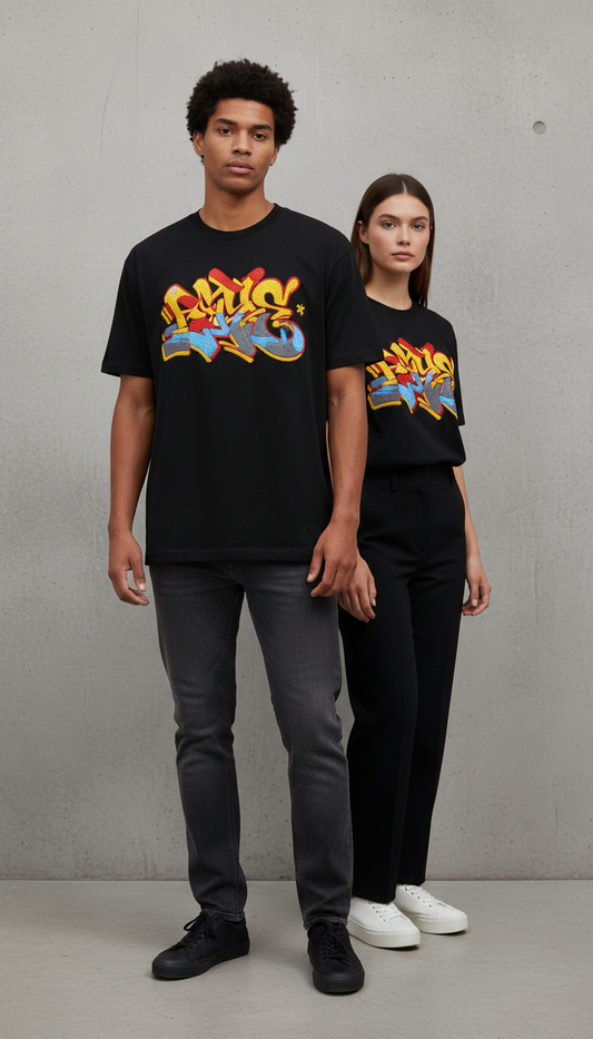 Urban Black Handstyle embroidered tee