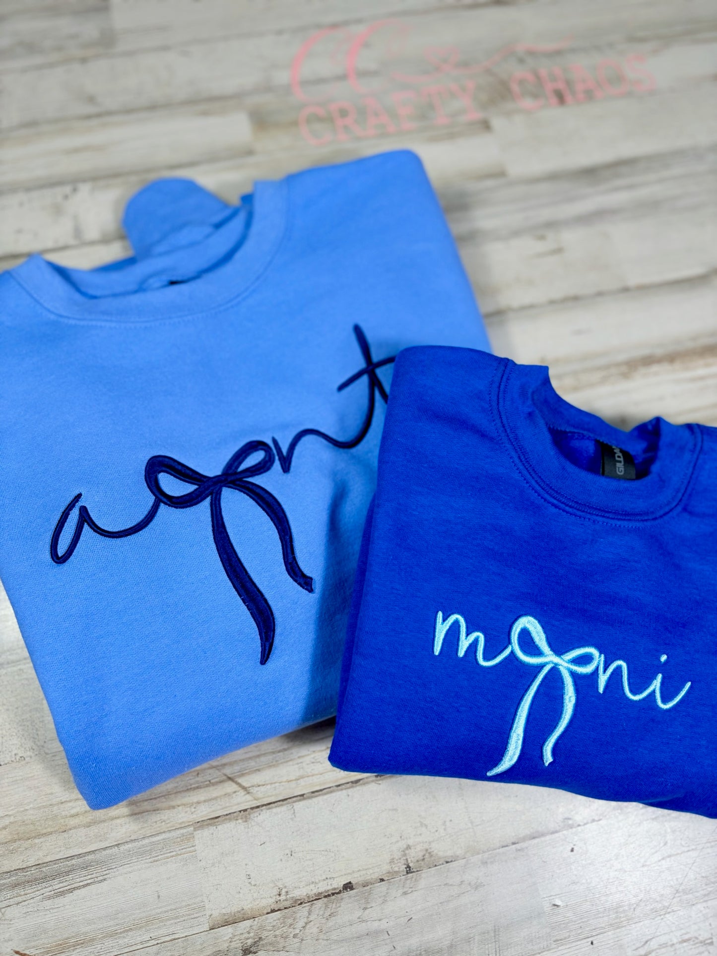 Aunt puff embroidery sweatshirt