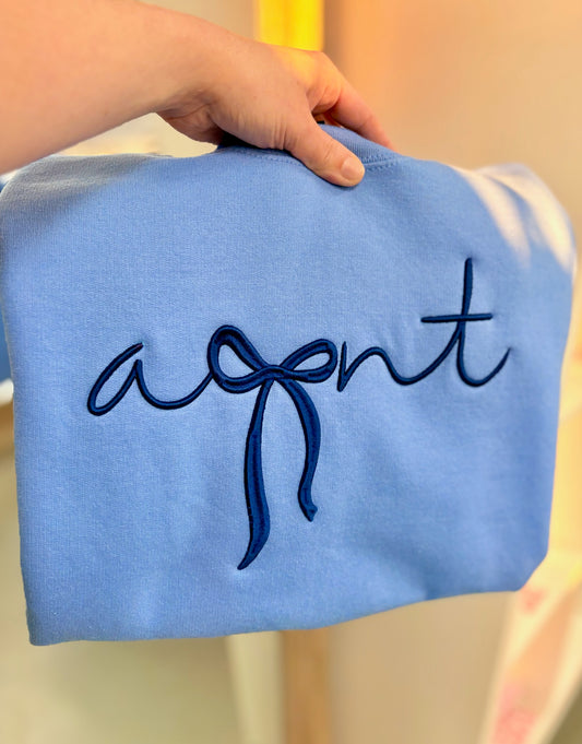 Aunt puff embroidery sweatshirt