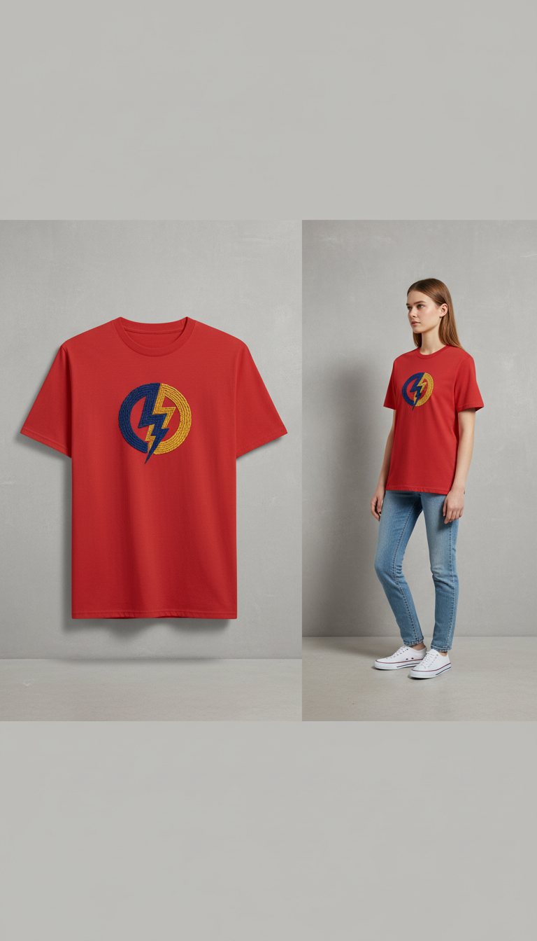 Signal Red Bolt embroidered tee