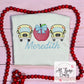 school bus apple embroidered tee