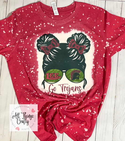 Trojans messy buns tee