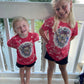 Red white and moo tee
