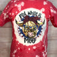 Red white and moo tee
