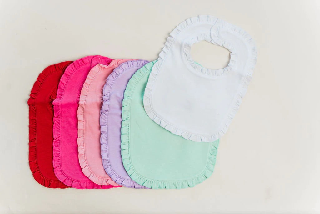 Ruffled baby bib