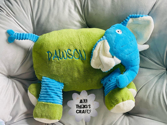 Elephant Pillow With Name Embroidered